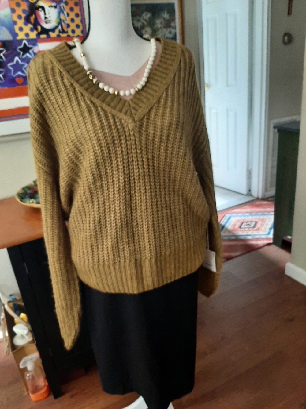 a.n.a V-Neck Chunky Knit Sweater. NWT